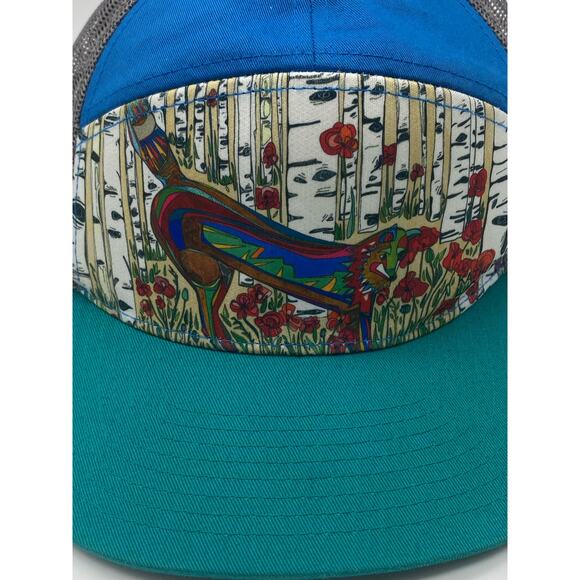 Katherine Homes RED FOX AND‎ POPPIES 7
PANEL HAT |
TEAL | ROYAL I GREY - Picture 2 of 7